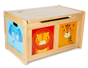 Tidlo Wooden Natural Jungle Toy Chest - Storage