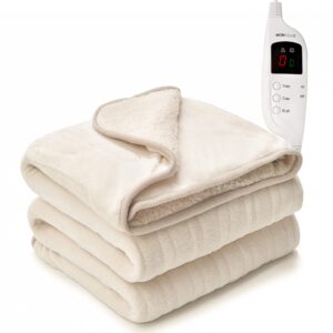MONHOUSE Heated Throw - Electric Blanket - Digital Controller - Timer up to 9 hours