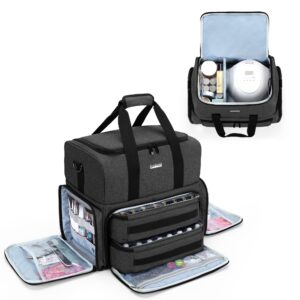 BAFASO Double Layer Nail Polish Organizer Holds 80 Bottles (15ml - 0.5 fl.oz) and a UV Nail Lamp