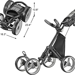 CaddyTek Superlite Explorer 4 Wheel Golf Push Cart