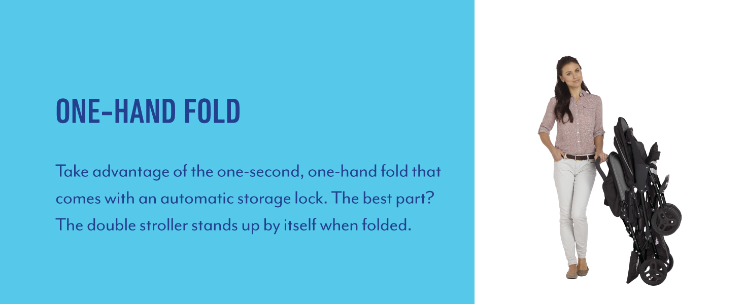 Graco Stadium Duo double pushchair one hand fold