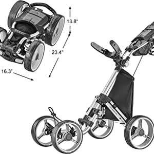 CaddyTek Superlite Explorer 4 Wheel Golf Push Cart