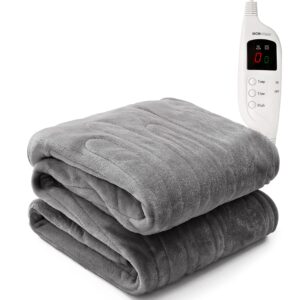 MONHOUSE Heated Throw - Electric Blanket - Digital Controller - Timer up to 9 hours