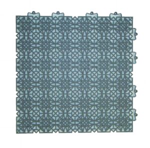 andiamo Plastic Floor Tiles Garden Tiles Patio Tiles Balcony Tiles Indoor and Outdoor Use Water-Permeable Weatherproof Easy Care Durable 38 x 38 cm Set of 35 Tiles 5 m² Dark Grey