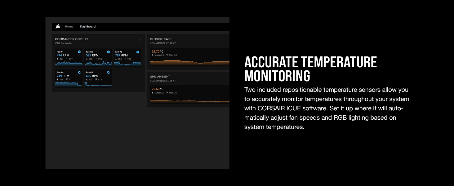 Temperature Monitoring;Temperature Sensors;Fan Speed;System Temperatures;RGB Lighting Control