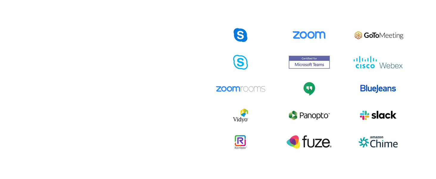 Jabra PanaCast works with all leading video and audio conferencing solutions.