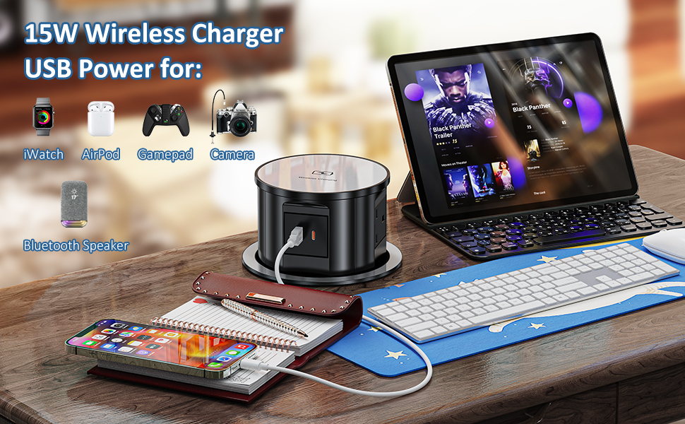 4 UK plugs hidden power socket