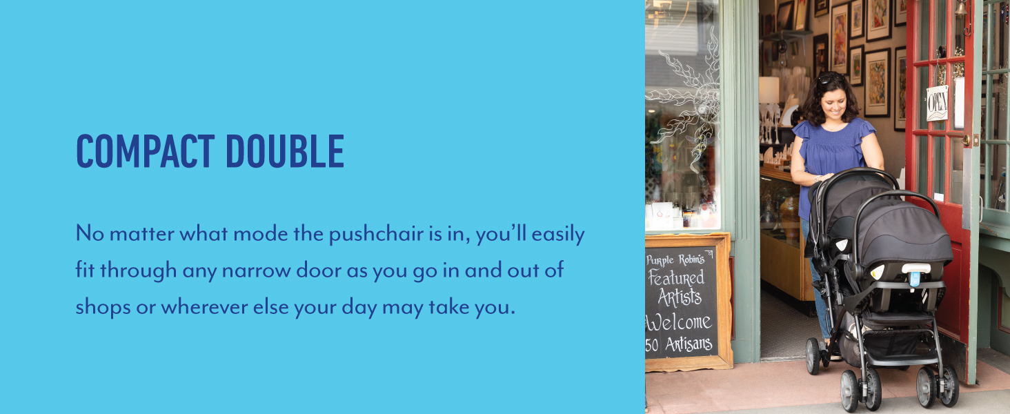 Graco Stadium Duo compact double pushchair stroller