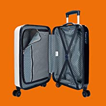  Suitcase, 21 inch Cabin Suitcase ABS Carry-on Hand Luggage 4 Spinner Wheels Trolley Case 55x40x20cm