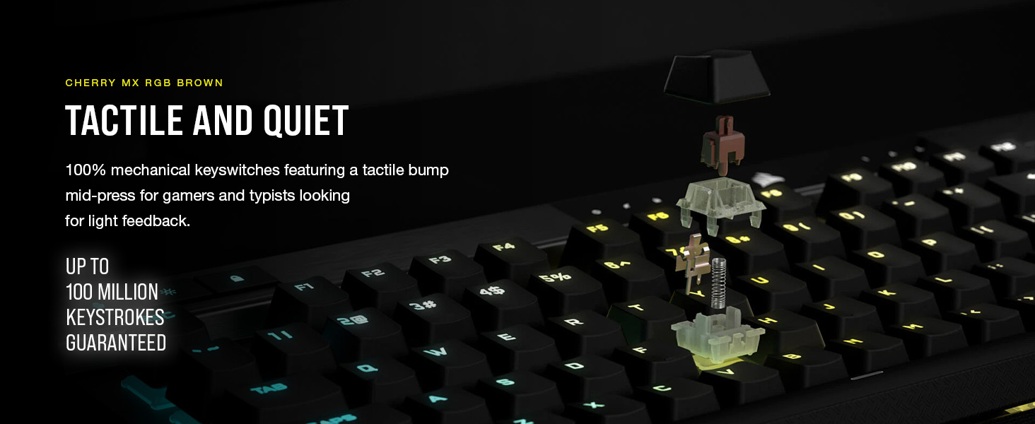 CHERRY MX RGB BROWN, TACTILE AND QUIET, light feedback
