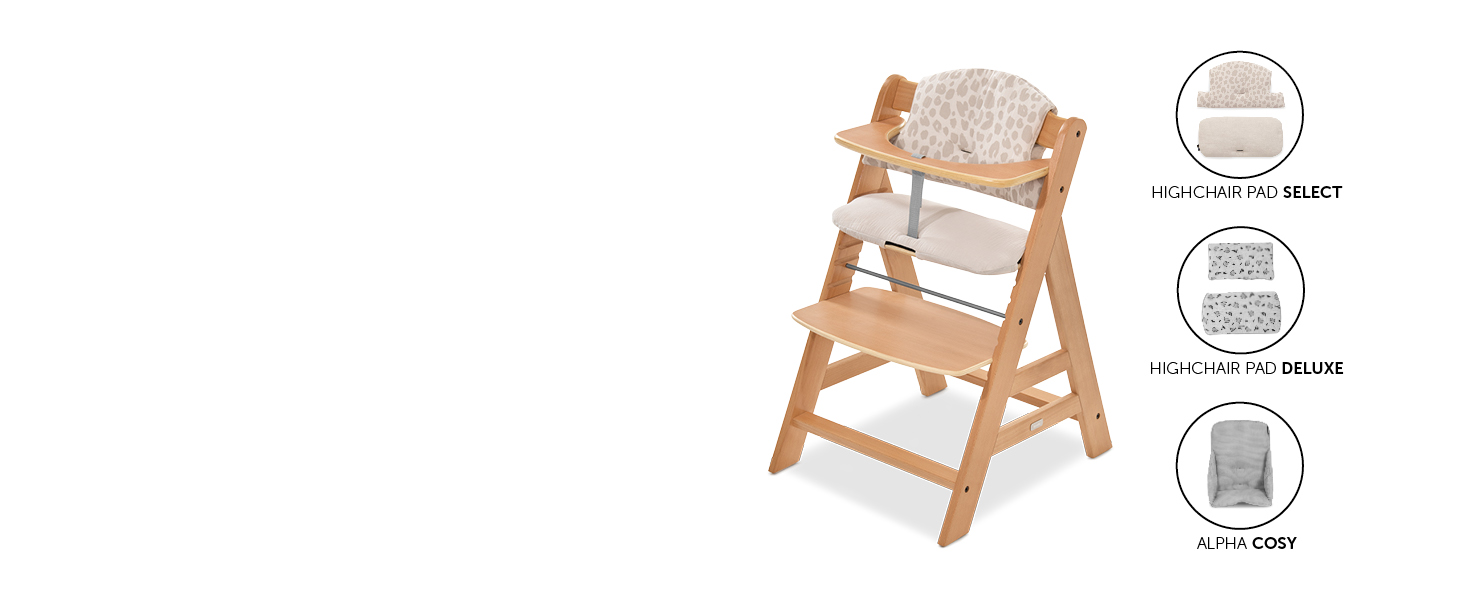 high chair for toddlers soft and comfortable with separate highchair pad or alpha cosy seat reducer