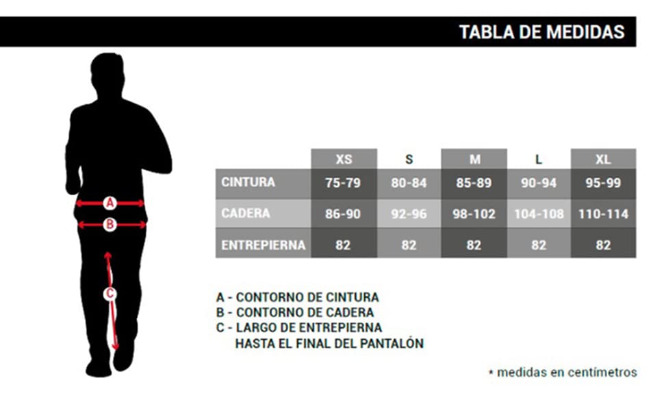 Size Chart for Climbing Trousers, Boulder, Trekking - Turia Jeanstrack