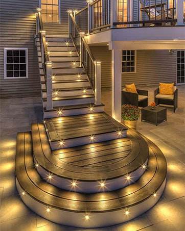 6 Pcs Low Voltage LED Deck Lights Warm, 2.5W Landscape Step Stair Railing Light with 18 LED Chips...