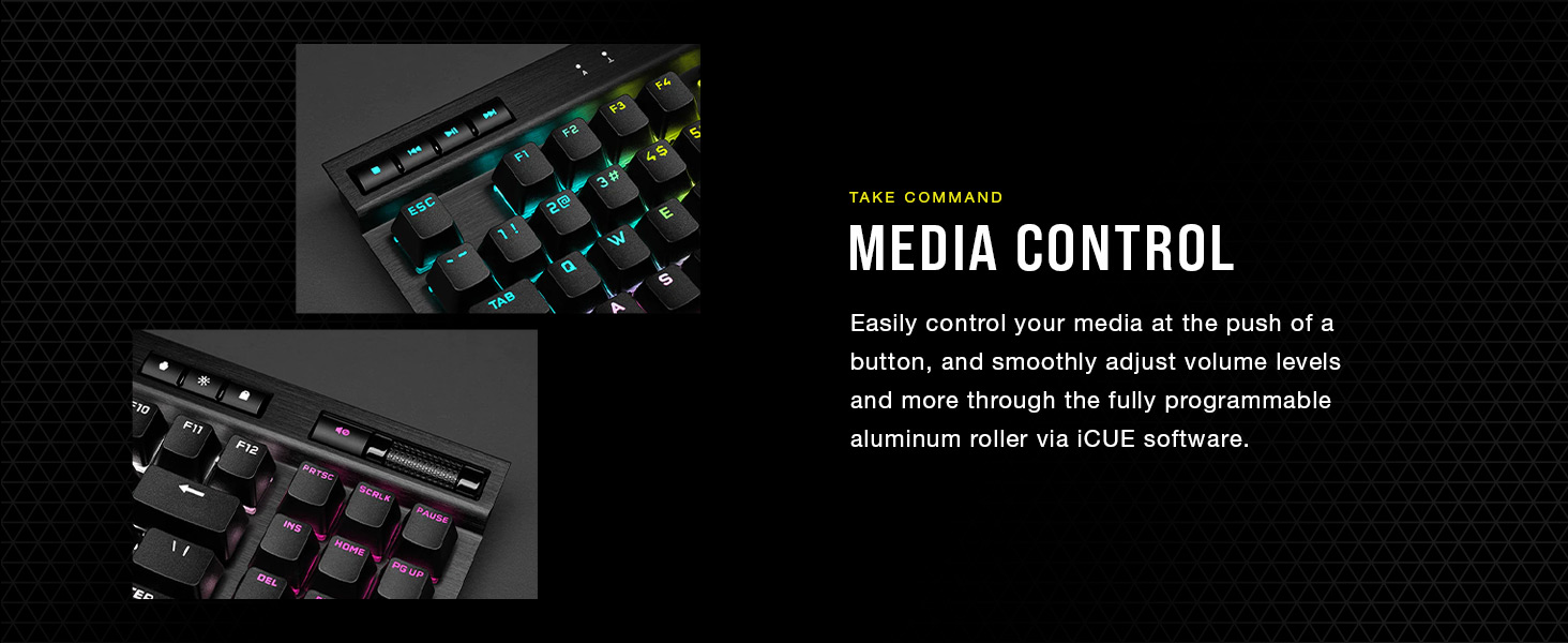 MEDIA CONTROL, aluminum keyboard, iCUE
