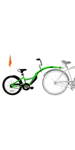 baby bike trailer, tagalong, add bike, trail bicycle