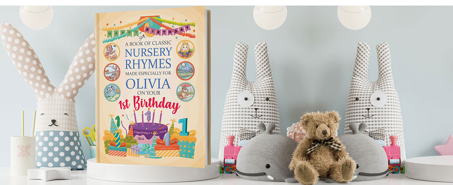 1st birthday gift book of traditional nursery rhymes keepsake baby present granddaughter grandson