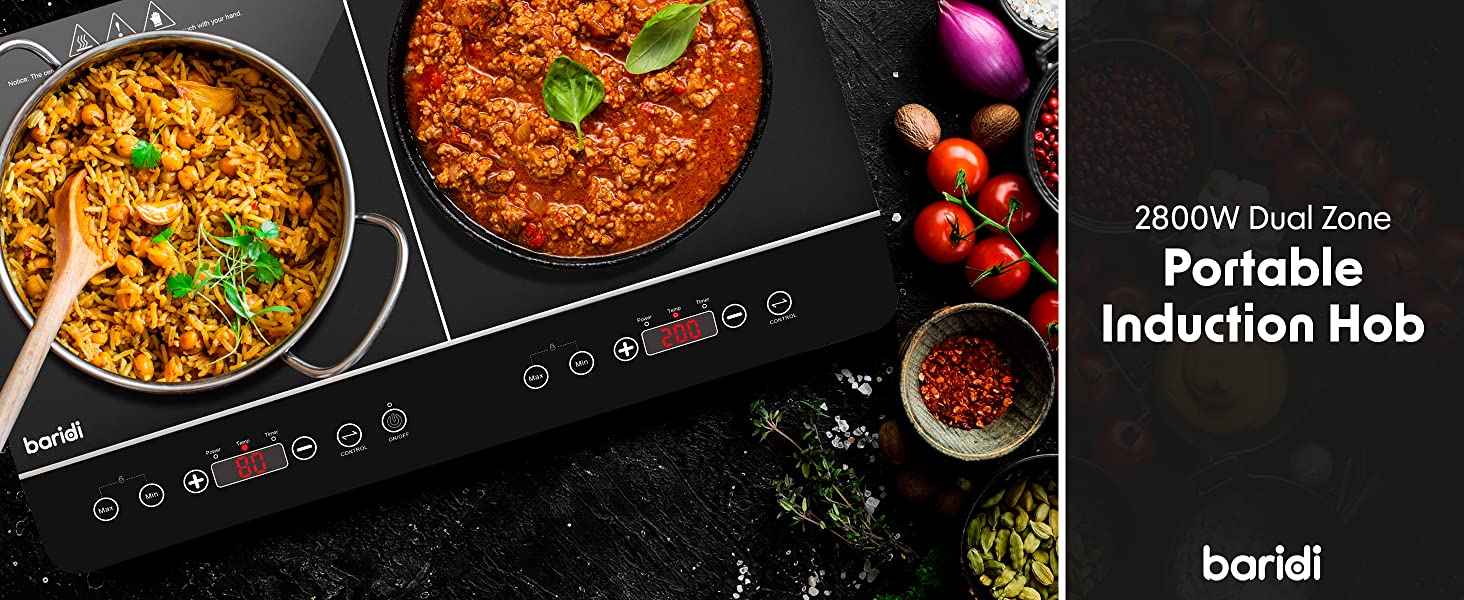 Dual Zone Portable Induction Hob 2800W