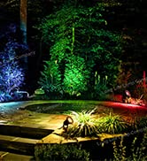 T-SUN [2 Pack 250 Lumens] LED Solar Spotlights, Color-Changing 4 LED Outdoor Security Garden Land...