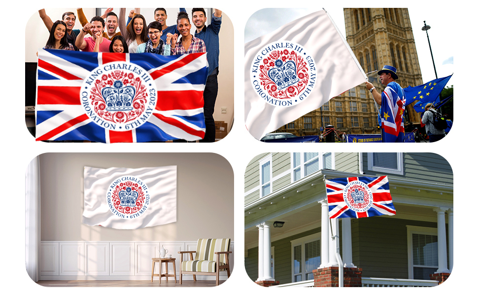 5x3FT King Charles III's Coronation Decorations Souvenir Flag