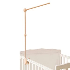 Baby Crib Mobile Arm Wooden Baby Mobile Crib Holder Wooden Mobile Arm for Crib Mobile Hanger for Crib Baby Girl Nursery Decor (Round)