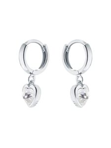 Ted Baker Hanniy Crystal Heart Huggie Earring - Rose Gold Tone/Crystal or Silver Tone/Crystal Options