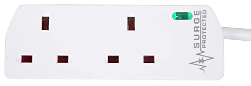 PRO ELEC PELB1951 2 Gang Surge Protected Extension Lead White