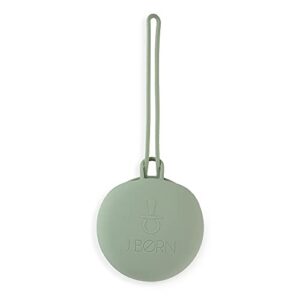 J.Børn Pacifier Holder Case | Food-Grade Silicone | BPA-Free | Eco-Friendly | Antibacterial & Hygienic | Convenient to Travel | Easy to Clean | Stores up to 3 Pacifiers (Sage)