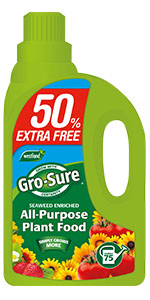 gro-sure all purpose plant food 50% extra free