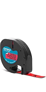 Dymo LetraTag Plastic Label Tape, Red