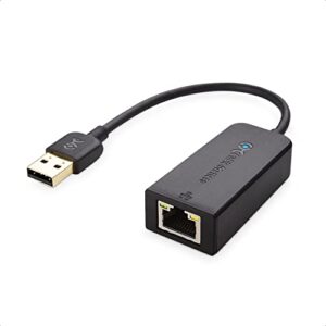 Cable Matters USB to Ethernet Adapter (USB 2.0 to Ethernet/USB to RJ45) Supporting 10/100 Mbps Ethernet Network in Black
