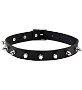 MILAKOO Black Gothic Punk PU Leather Choker Necklace Collar O-Ring Collar for Men Women