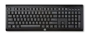 HP K2500 Black 2.4 GHz USB Wireless Keyboard (UK Keyboard Layout) - Full size