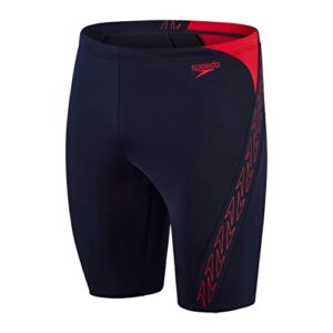 Speedo Boy's Hyper Boom Logo Splice Jammers Navy/Red Swimmers