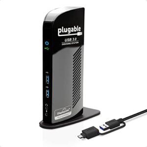 Plugable USB 3.0 Universal Laptop Docking Station Dual Monitor for Windows and Mac