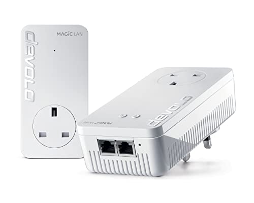 Devolo Magic 2&ndash;2400 Wi-Fi 6: Powerline Starter Kit | 4k/ 8k UHD streaming | Stable home working (Up to 2400 Mbps powerline & 1800 Mbps Mesh WiFi 6