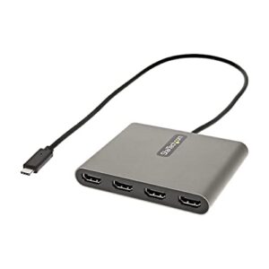 StarTech.com USB C to 4 HDMI Adapter - External Video & Graphics Card - USB Type-C to Quad HDMI Display Adapter Dongle - 1080p 60Hz - Multi Monitor Video Converter - Windows Only (USBC2HD4)