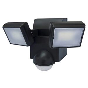 Black IQ PIR Battery Operated Twinspot Security Light - Outdoor Security Wall Light - Exterior Battery Operated PIR Motion Sensor - 700 Lumen LED twinspot (Single)