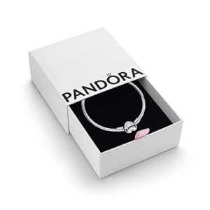 Pandora Moments Women's Sterling Silver Heart Clasp Snake Chain Bracelet for Charms
