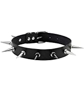 MILAKOO Punk Style Love Heart PU Leather Collar Choker Necklace with Rivets Spiked Accent