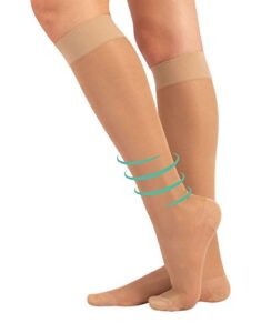 MEDICAL SUPPORT KNEE HIGH SOCKS | COMPRESSION SOCKS | 15-21 MMHG | 140 DEN | BLACK