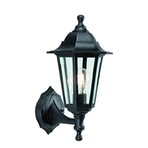 National Lighting Mayflower Traditional Style Black Outdoor Garden Security Porch Weatherproof Wall Light Lantern IP44 Rated Reversible            [Energy Class A]