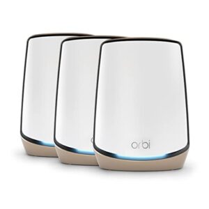 NETGEAR Orbi Tri-Band WiFi 6 Mesh System (RBK863S) – Router with 2 Satellite Extenders