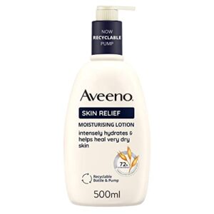 Aveeno Skin Relief Moisturising Lotion | Soothes Skin From Day 1 | For Very Dry and Irritable Skin Care | Shea Butter and Prebiotic Oatmeal | 500 ml [Packaging may vary]