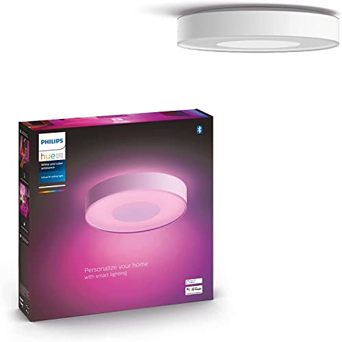 Philips Hue NEW Infuse White and Colour Ambiance Smart Ceiling Light [Medium - White] with Bluetooth. Works with Alex
