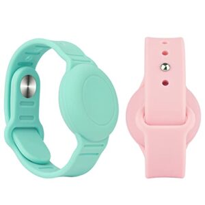 2 Pack Airtag Waterproof Wristband Compatible with Apple AirTag