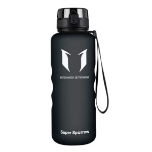 Super Sparrow Sports Water Bottle - 1.5L - Non-Toxic BPA Free & Eco-Friendly Tritan Co-Polyester Plastic - Fast Water Flow