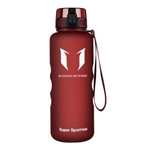 Super Sparrow Sports Water Bottle - 1.5L - Non-Toxic BPA Free & Eco-Friendly Tritan Co-Polyester Plastic - Fast Water Flow