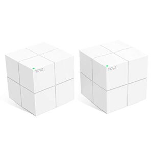 Tenda Nova MW6 Mesh WiFi System - Whole Home WiFi Mesh System - 4000sq.ft WiFi Coverage - Dual-Band AC1200 - Gigabit Ports - Easy Setup - Replaces WiFi Router and Extender - Works with Alexa - 2-Pack