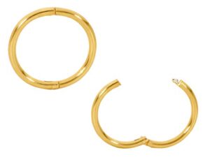 365 SLEEPERS Gold Plated Sterling Silver Hinged Hoop Sleeper Earrings - Hand Made In Australia - Nickel Free Hypoallergenic -12mm