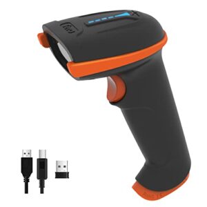 Tera Barcode Scanner Wireless with Battery Level Indicator Rechargeable 1D Laser Barcode Reader 200mAh Battery